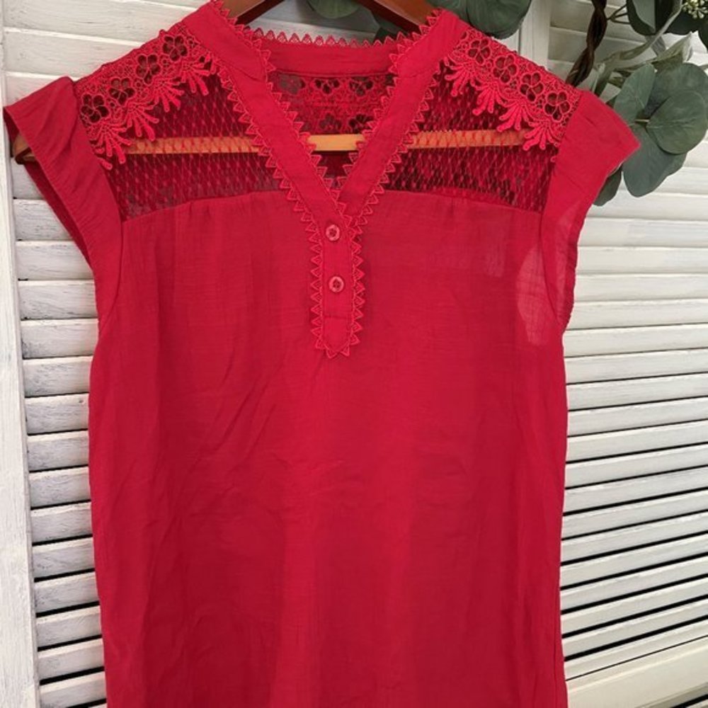 Sweet Wanderer Women's Red Blouse- "S" KA3-32
